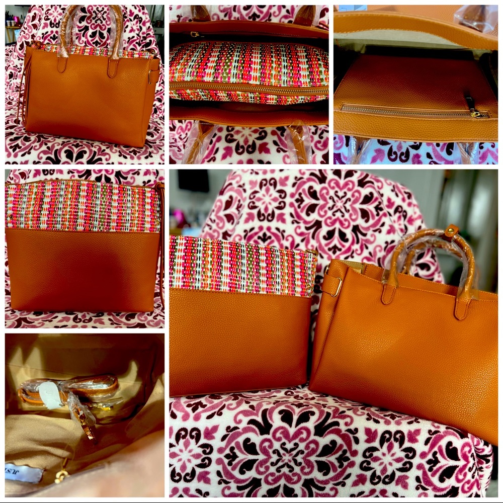 Brand new 2-in-1 Cognac Multi Out of Office Handbag